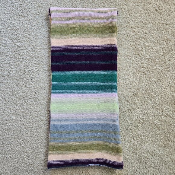 NWT Striped Cashmere Knit Scarf - Picture 2 of 13